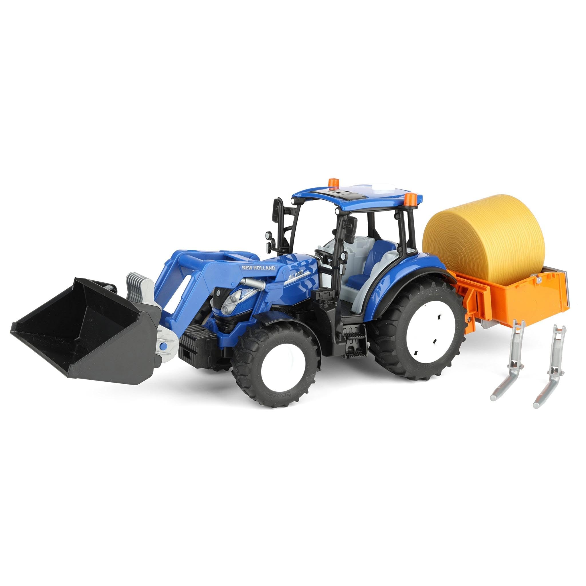 Amazon.com: Bruder 09861 New Holland Powerstar T5.120 with Front